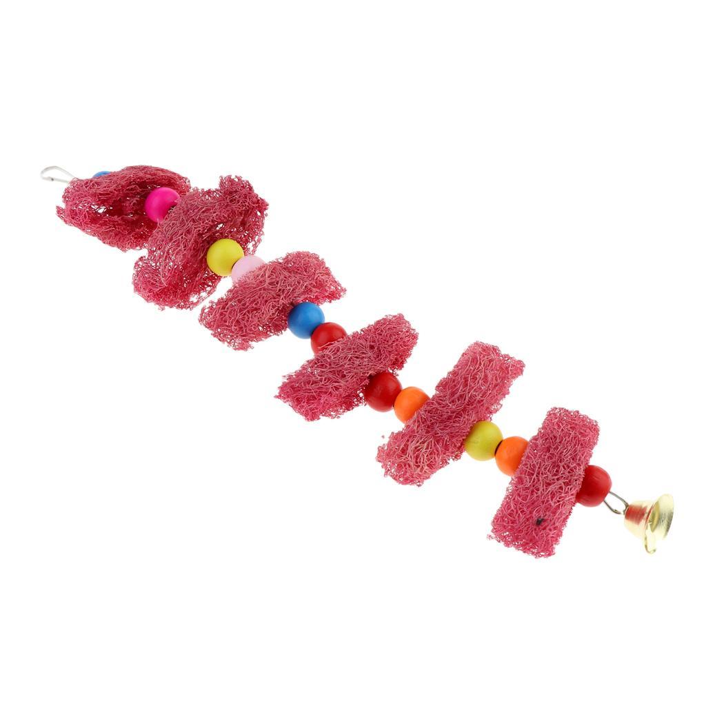 Pet Bird Cage Swing Perches Stand Platform Chew Climb Bell Toy