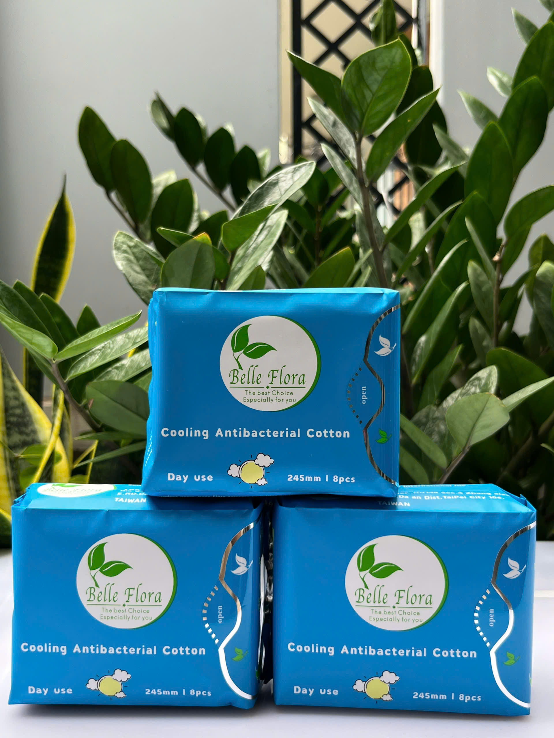Bộ Băng Vệ Sinh Belle Flora Ban Ngày Cotton 08 miếng - combo 3 gói