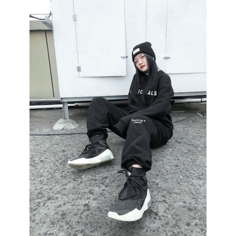 Sét bộ nỉ TIALS tay bồng in chữ kèm quần ống bom đủ màu, Bộ nỉ mùa đông Nam Nữ from rộng unisex