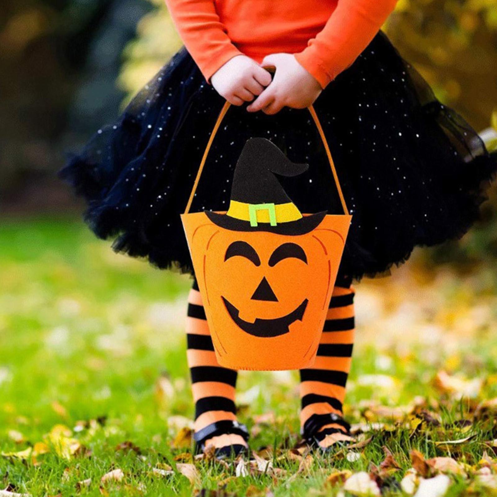 Halloween Tote Bucket Reusable Children Gift Bag Party Favors Halloween Bags