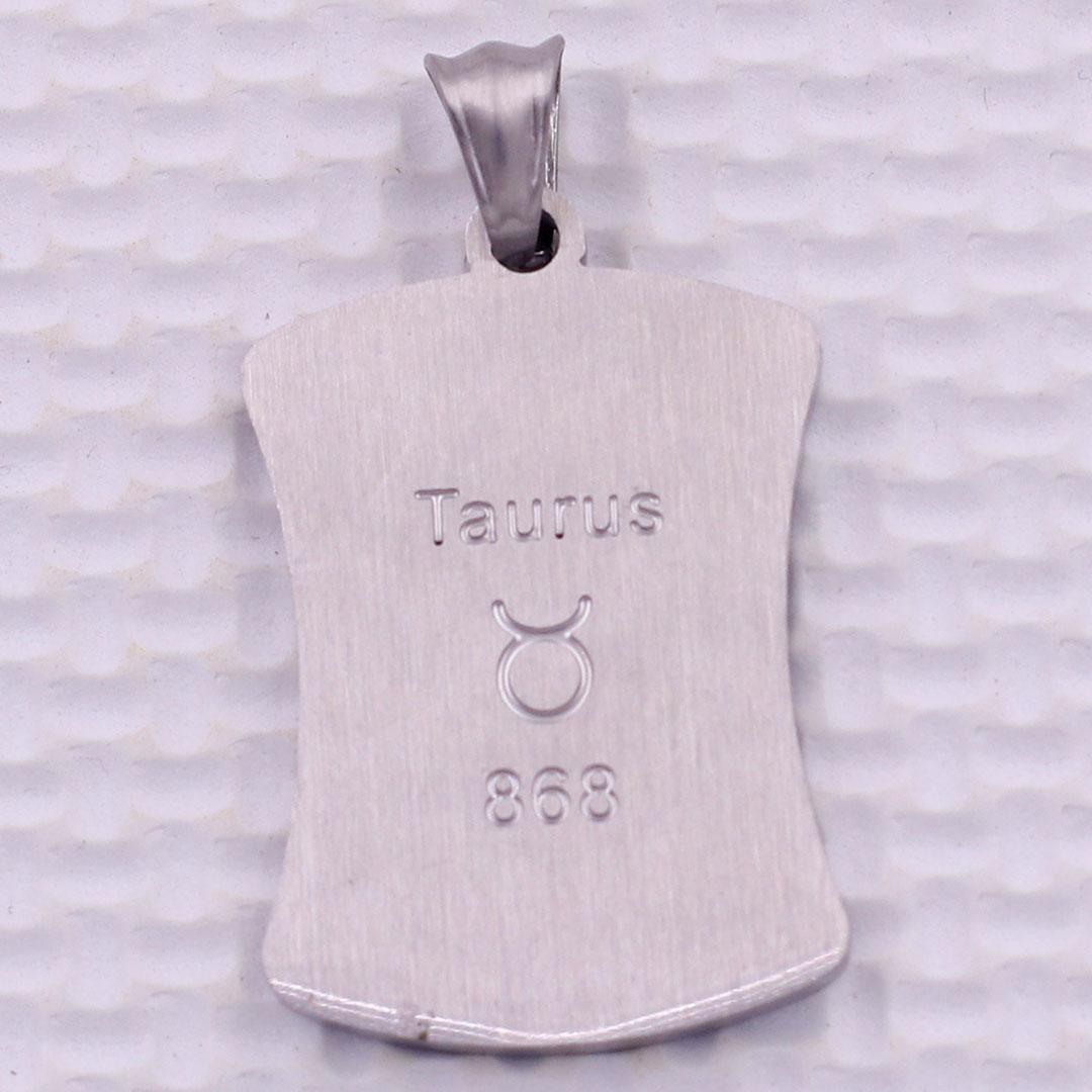 Mặt dây chuyền cung Kim Ngưu - Taurus inox trắng kèm vòng cổ dây chuyền inox trắng + móc inox trắng, Cung hoàng đạo