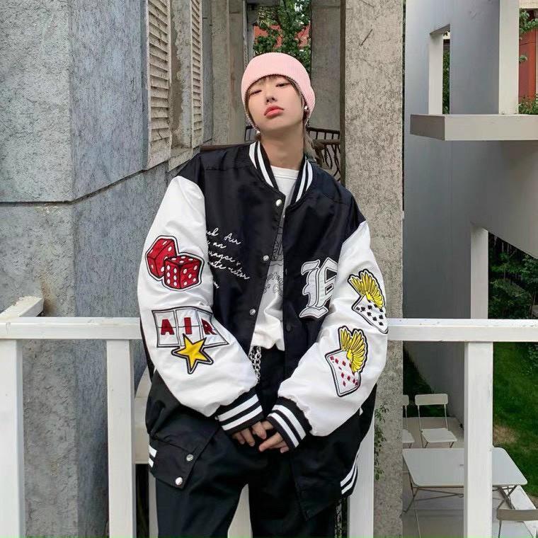 Áo Khoác Bomber - Áo Khoác Dù Unisex BLACKA Phối Tay Siêu Hot (có form rộng XL) - LP.STORE