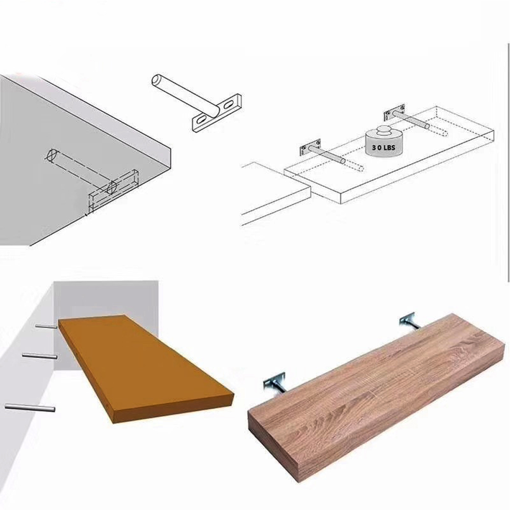 Chốt Âm Kệ Treo Tường Chữ T KUNBE Nhiều Kích Thước Phù Hợp Treo Kệ Tường, Kệ Gỗ Tivi Mà Không Lộ Vít