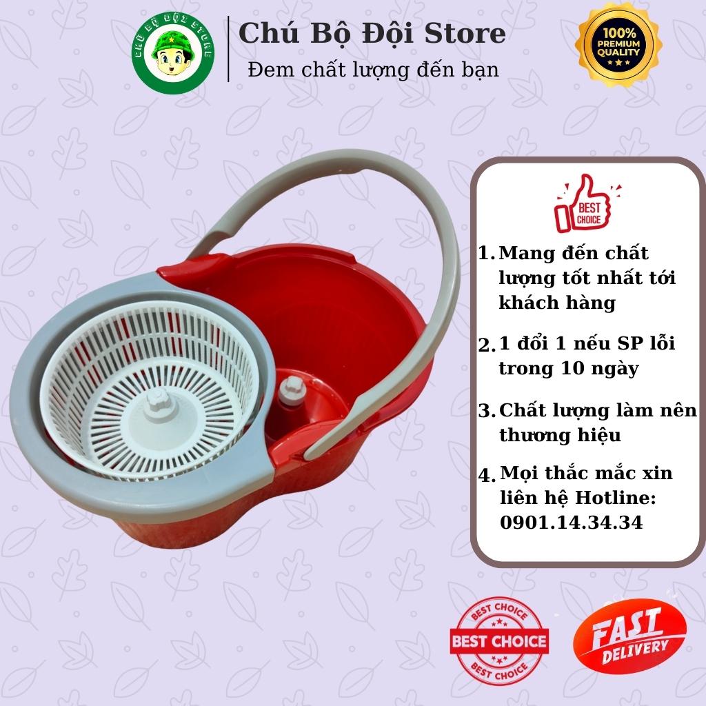 Thùng / Xô Lau Nhà Tự Vắt 360° Lồng Nhựa Siêu Bền