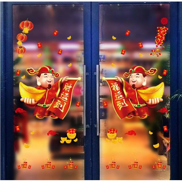 Decal trang trí tết - Thần Tài Phú Qúy Chào tết