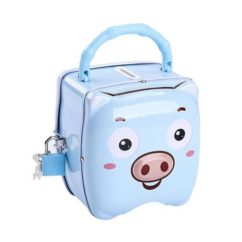 Ống heo sắt tiết kiệm mini có khoá.