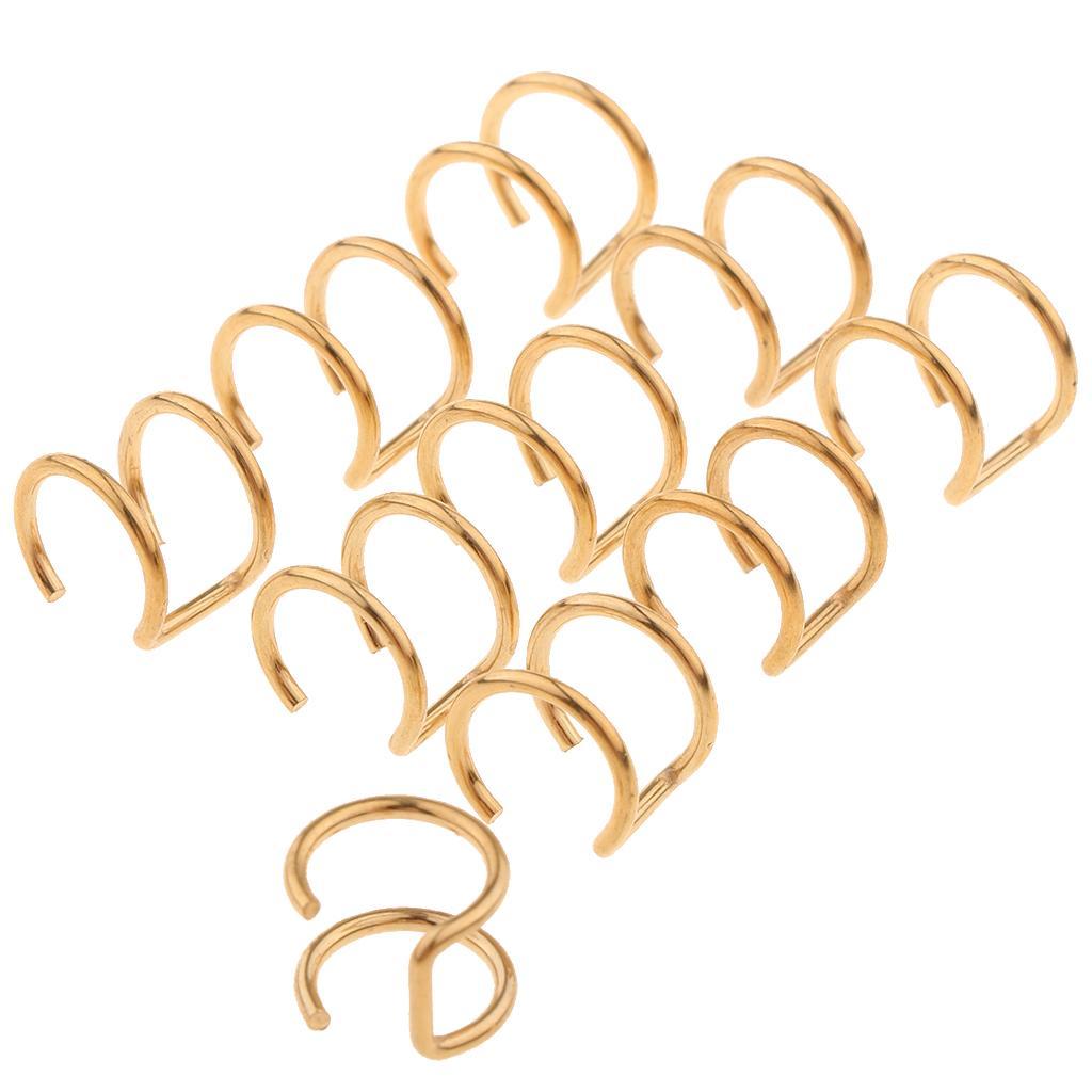 10 Pieces Stainless Steel Clip On Ear Loop Ring Non-piercing