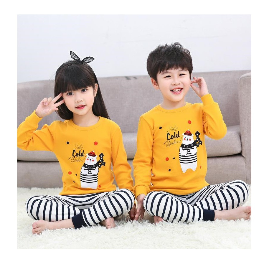 Sét bộ mặc ở nhà cho bé gái và bé trai hình ông già tuyết siêu ngộ nghĩnh