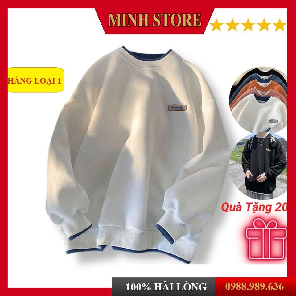 Áo sweater nam nữ cổ tròn dài tay, Áo Sweater nam form rộng mẫu mới nhất phong cách trẻ trung AD02 - MINHSTORE