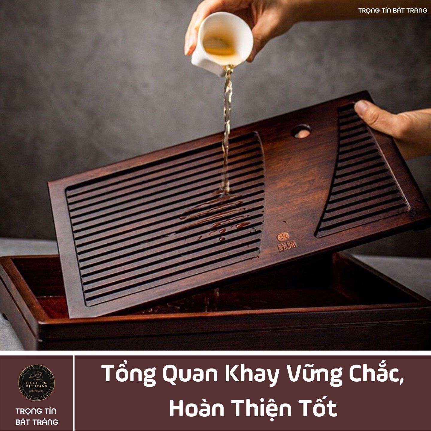 "KT 03 Khay Trà Tre Cao Cấp Chữ Nhật Nhỏ