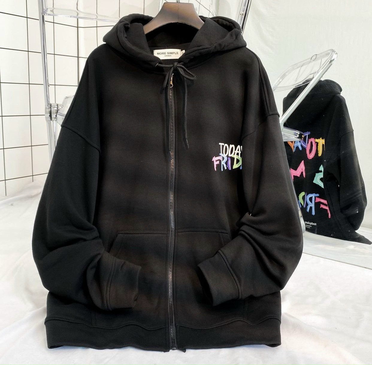 Áo Khoác Hoodie Zip TODAY IS MY FRIDAY Form Rộng Vải Nỉ Bông Tay Dài Phong Cách Ulzzang Nam Nữ Unisex, Áo Khoác Hoodie Zip TODAY IS MY FRIDAY Form Rộng Vải Nỉ Bông Tay Dài Phong Cách Ulzzang Nam Nữ Unisex (Ảnh Thật/ Có Sẵn)