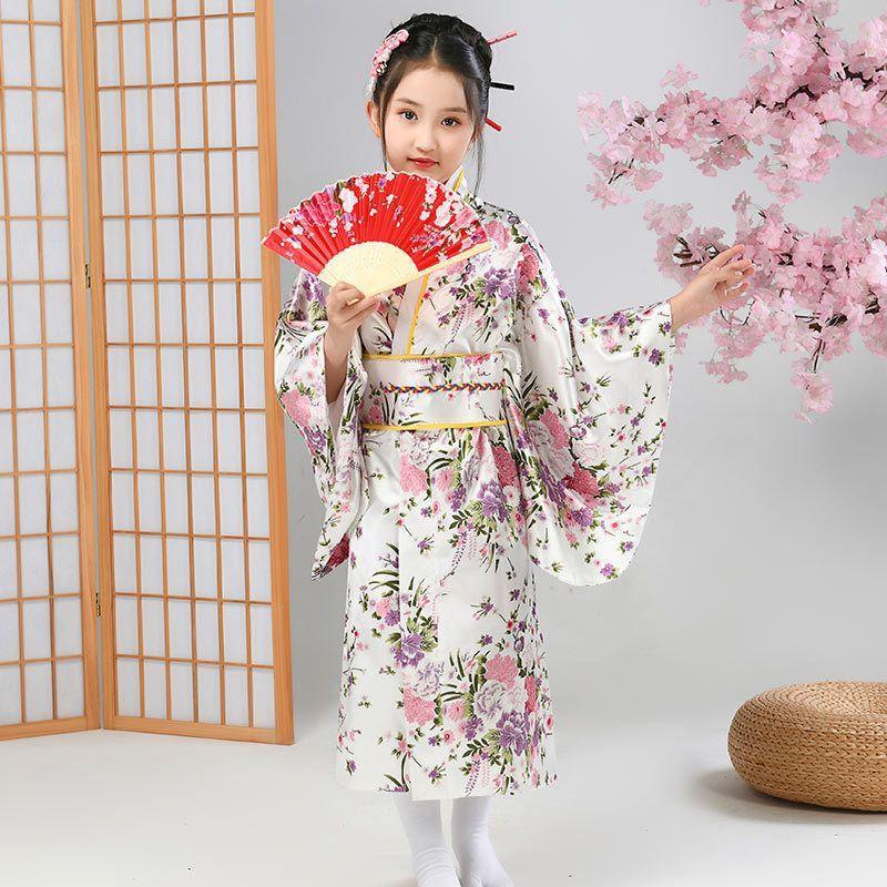 (CÓ SẴN) Trang Phục Kimono Cho Bé Gái, Bộ Yukata Trẻ Em Nhiều Màu Sắc