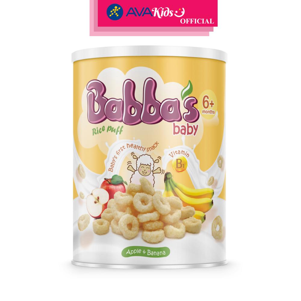Bánh gạo ăn dặm Babba's Baby vị táo, chuối lon 45g (từ 6 tháng) - Hàng Chính Hãng