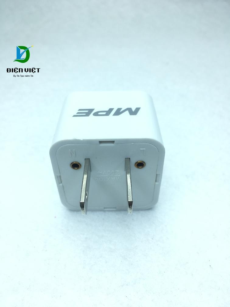 PHÍCH CẮM CHUYỂN 2 CHẤU SANG 3 CHẤU MPE