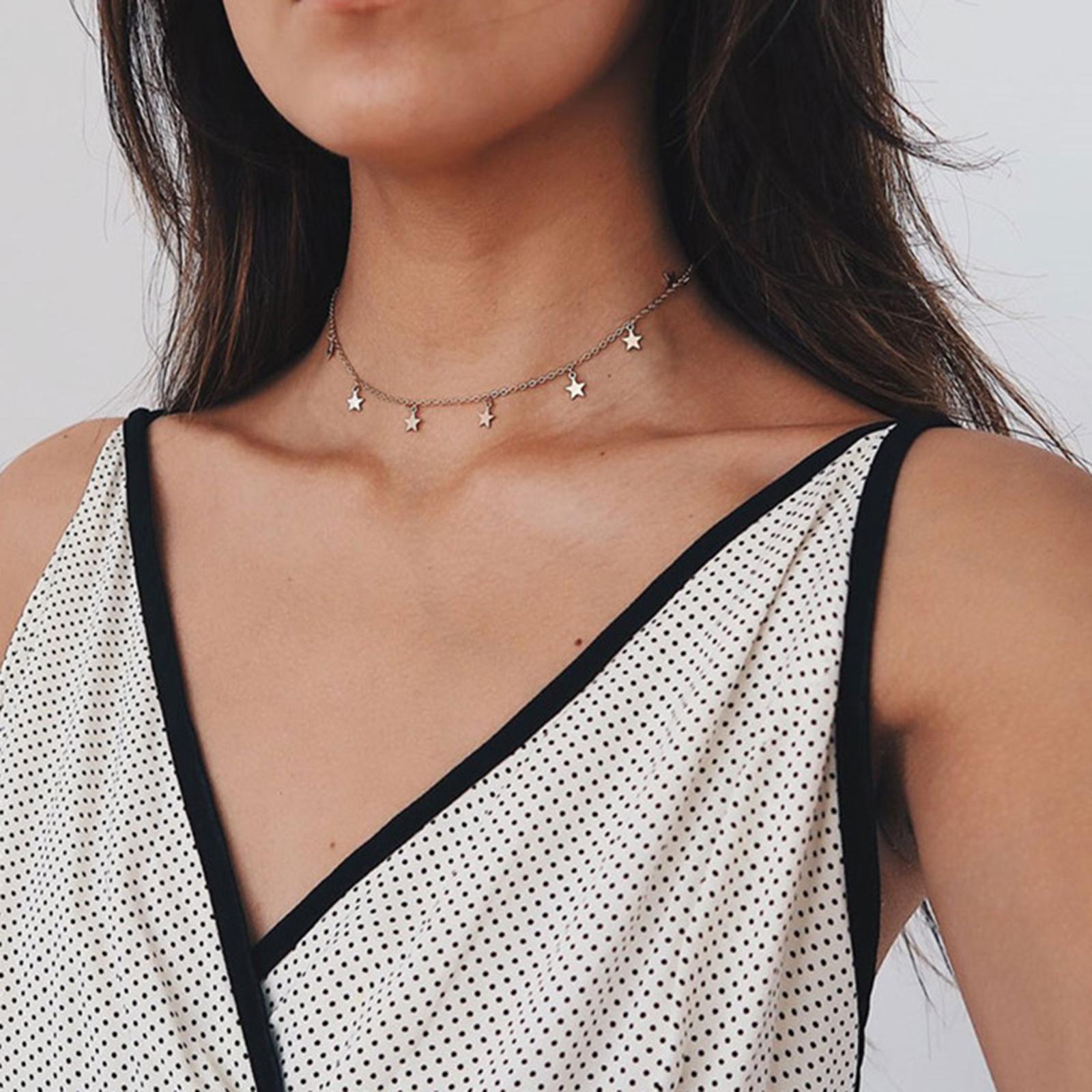 Necklace Geometry Jewelry Personality Elegant Stars Pendant Fashion for Party Women Girl