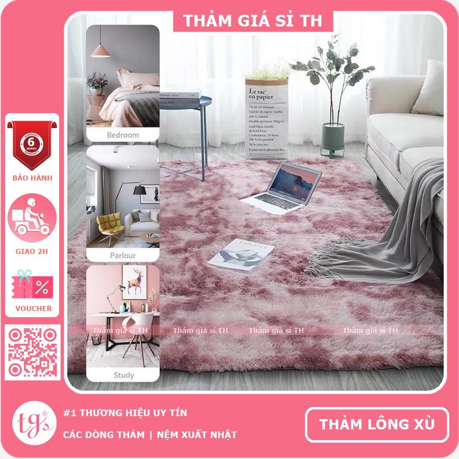 Thảm Lông Xù Loang | Màu Hồng Đất | Thảm Trang Trí Phòng Khách - Phòng Ngủ - Thảm Trải Sofa - Thảm Dành Cho Bé