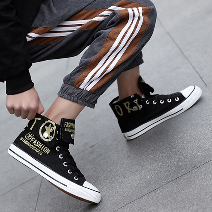 GIày sneaker thể thao cao cổ nam cổ bẻ Star Fashion, thời trang phong cách trẻ