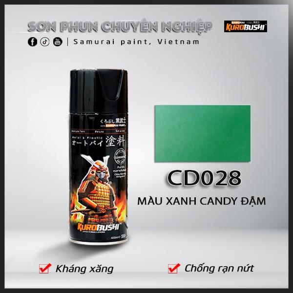 COMBO Sơn Samurai màu xanh candy đậm CD028 gồm 5 chai đủ quy trình(Lót- Nền 124 – Màu 1701 - Màu CD028- Bóng )