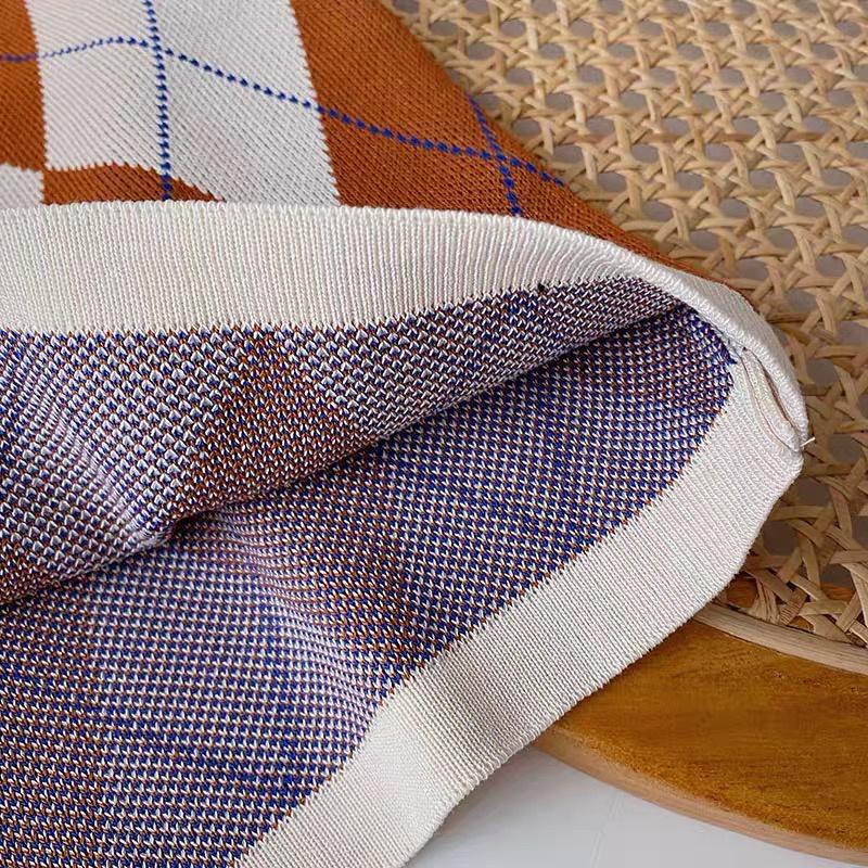 Áo yếm croptop dệt kim caro nữ - Áo ba lỗ len kiểu buộc dây cô tim dáng ngắn hàng đẹp thiết kế Quảng Châu cao cấp