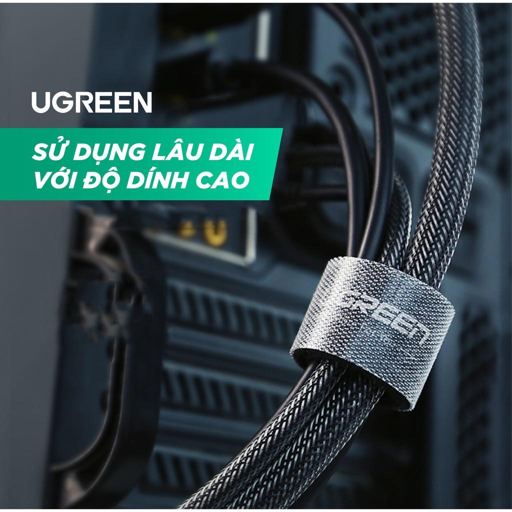 Dây dán Velcro tiện dụng đa năng màu xám dài 1-5m UGREEN LP124 - Hàng Chính Hãng