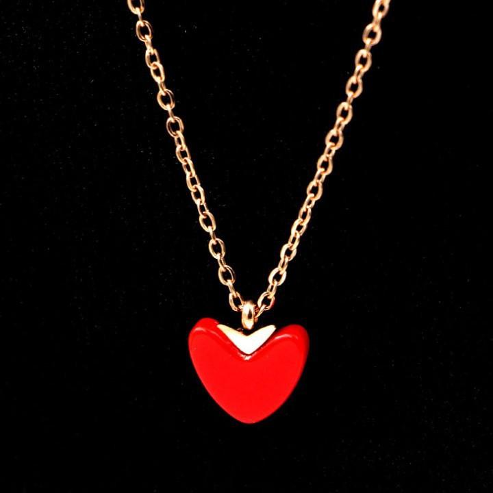 Dây Chuyền Tim Đỏ Titan Không Đen TT 1721