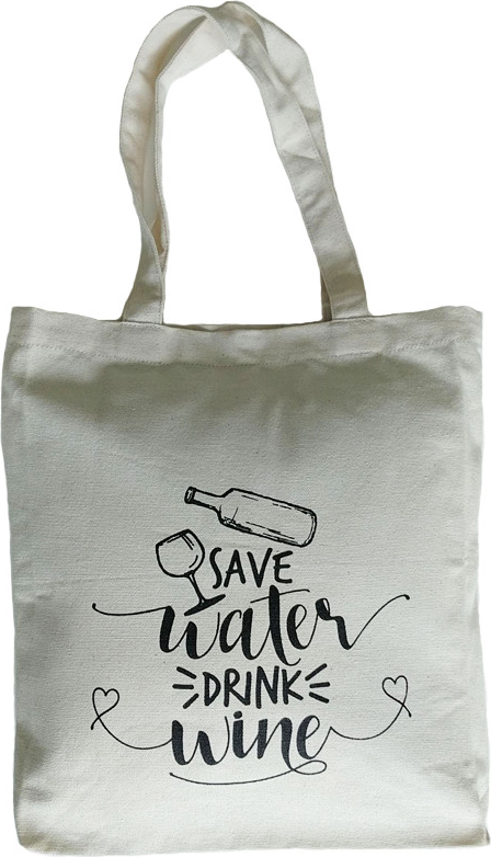 Túi Vải Canvas - Save Water Drink Wine