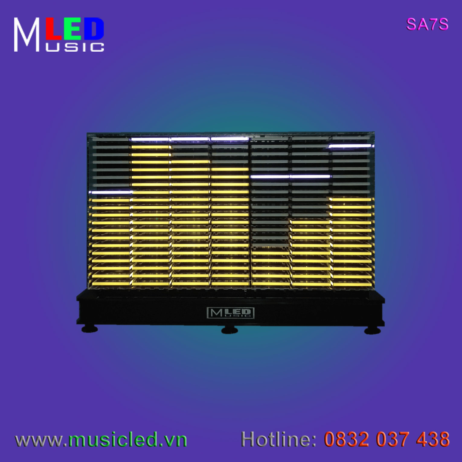 Dàn đèn Music LED nháy theo tần số nhạc 7 cột để bàn