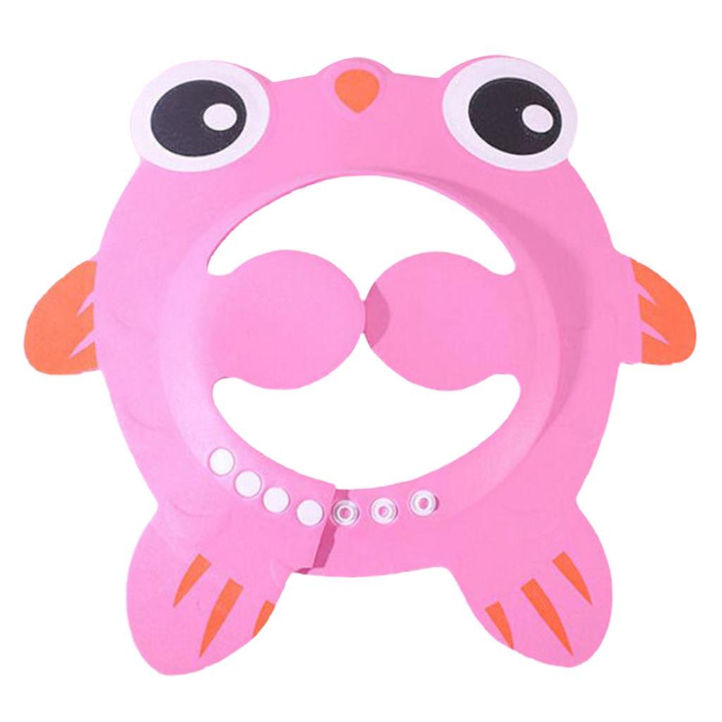 2pcs Adjustable Baby Shower Cap Ear Cover Bath Hat Wash Hair Pink+Blue