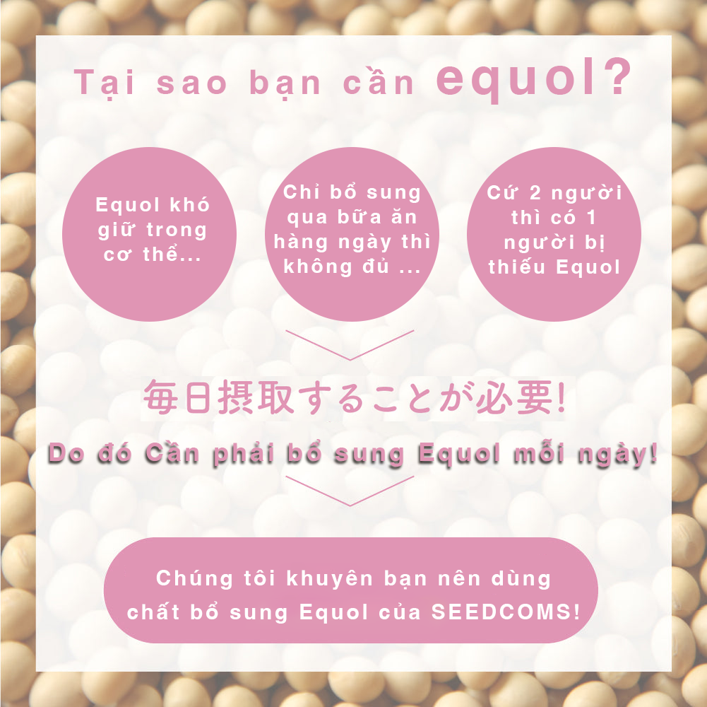 Viên Uống Bổ Sung Equol Giúp Cân Bằng Nội Tiết Tố Nữ Và Giảm Các Triệu Chứng Bốc Hỏa Seedcoms Nhật Bản