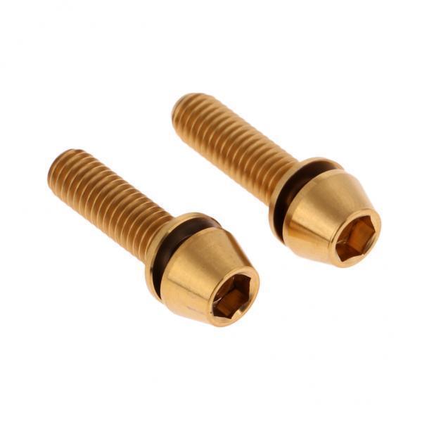 2 M5 Titanium Alloy  Bike Bolts Tapered Head Screw & Washer Gasket - Lightweight & Durable