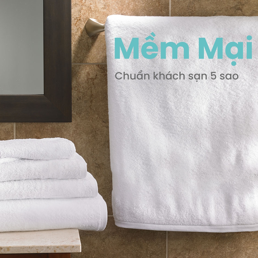 Khăn Tắm Khách Sạn 5 sao – Cotton 100% - Sợi se đôi cao cấp – Thấm hút cực tốt - Kích thước lớn 70 x 140 cm có thể quấn quanh người