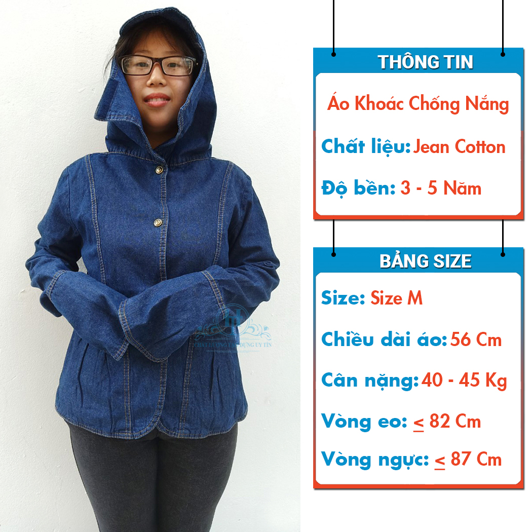 Áo Khoác Chống Nắng Jean Cao Cấp Cho Nữ