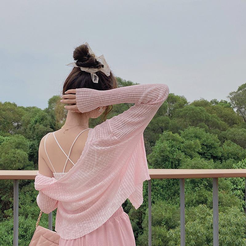 Áo khoác len mỏng Cardigan Quảng Châu 1 KHUY dáng ngắn đáng yêu và dễ phối đồ
