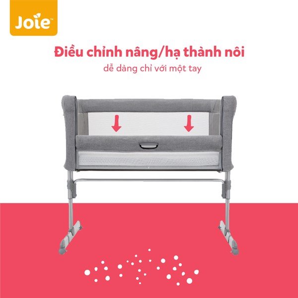 Nôi ngủ cạnh giường Joie Roomie Gray Flannel