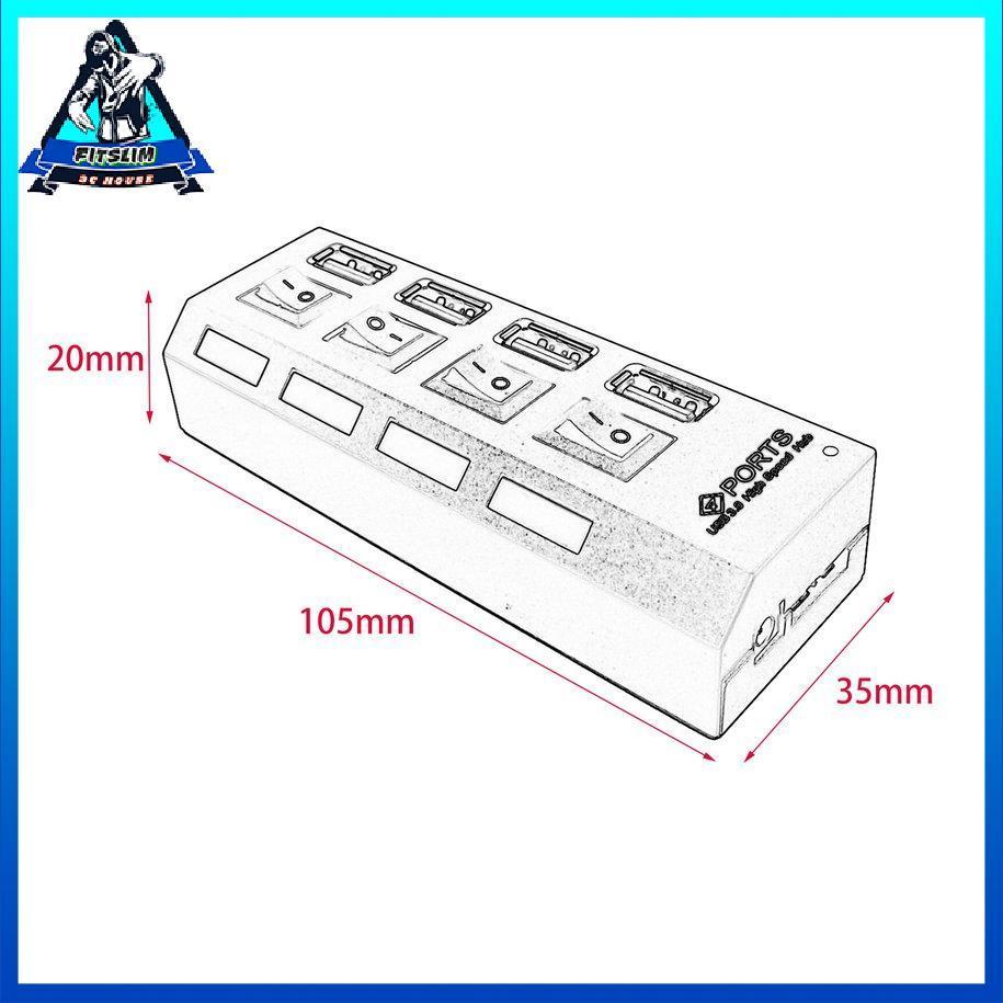 Trung tâm tốc độ cao USB 3.0 di động với bốn cổng riêng biệt nguồn điện