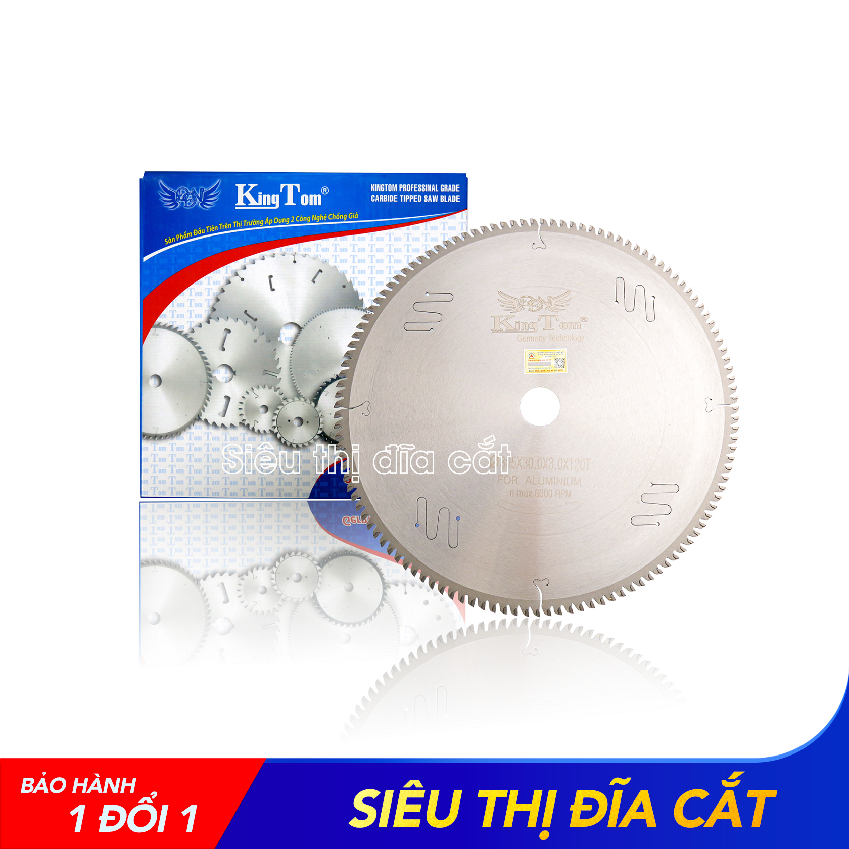 Lưỡi Cắt Gỗ - Nhôm 305-120 Răng KingTom (Cao Cấp Khe Laser) - Siêu Mịn