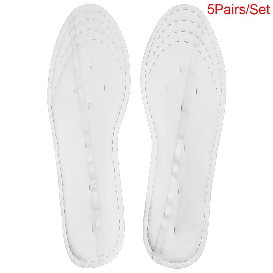 Set 5 Cặp Đế Lót Giày Cotton Mềm Mại Thấm Hút Mồ Hôi Chống Trượt Thoáng Khí Dành Cho Nam Nữ