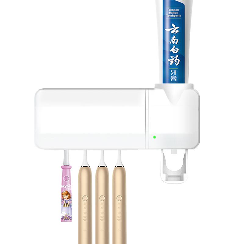 Hộp đựng kem đánh răng + 6 giá đỡ bàn chải đánh răng Treo tường cho phòng tắm gia đình