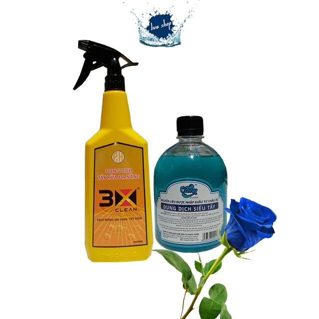 Dung Dịch Nước Tẩy Rửa Đa Năng Ô Tô Xe Máy 3X Clean + Ocean 500ml, Tẩy Dầu Nhớt Và Rỉ Sét Trên Các Bề Mặt