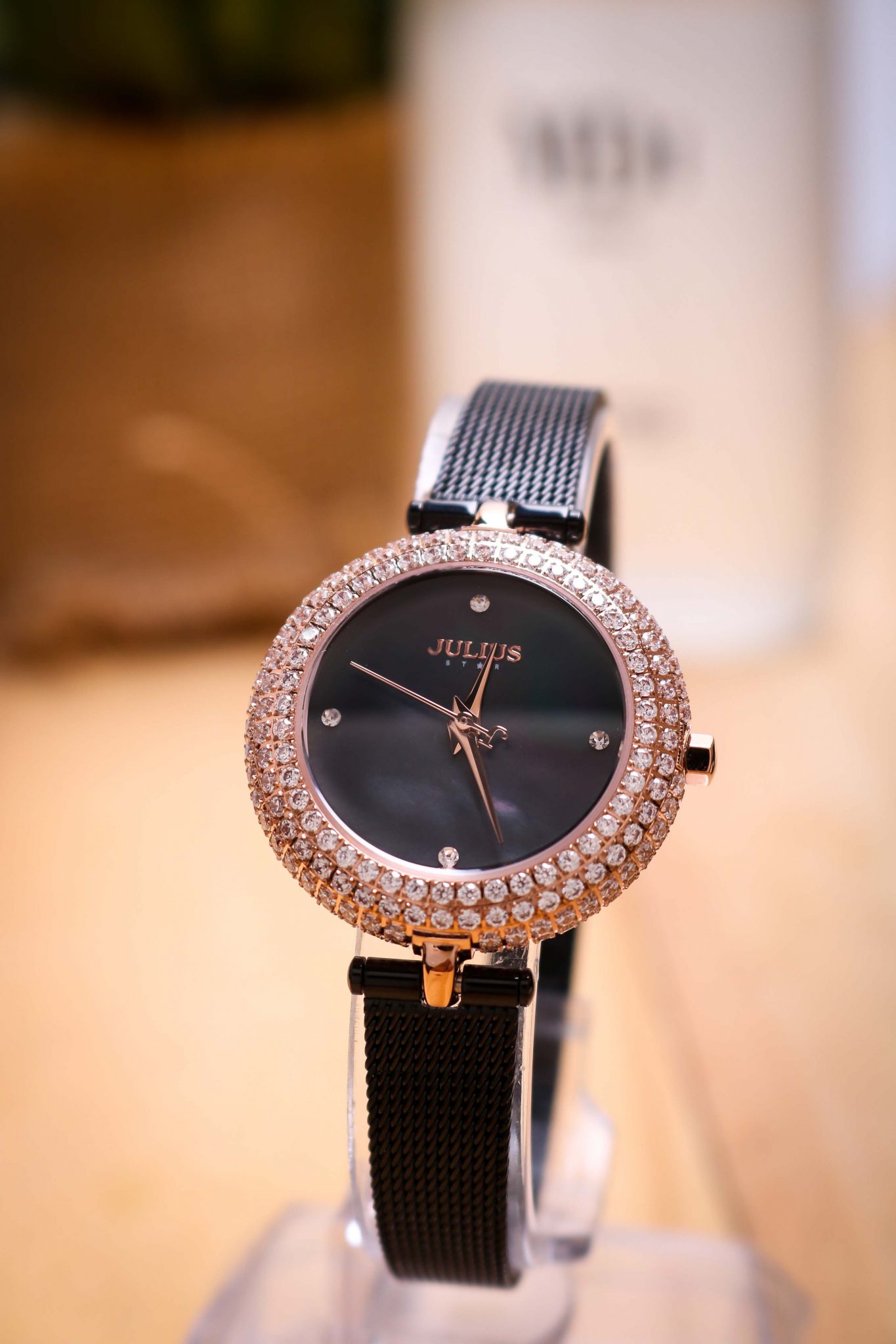 Đồng Hồ Nữ JS-041C Kính Sapphire Julius Star Hàn Quốc Dây Thép