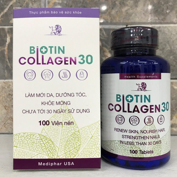 Thực phẩm chức năng Biotin Collagen 30 ( Lọ 100 viên nén) Tiki