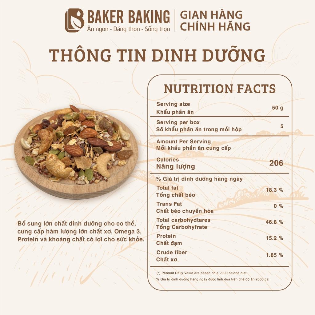 Ngũ cốc Granola ăn kiêng Baker Baking không đường dành cho mẹ bầu, tiểu đường, healthy 300-500g