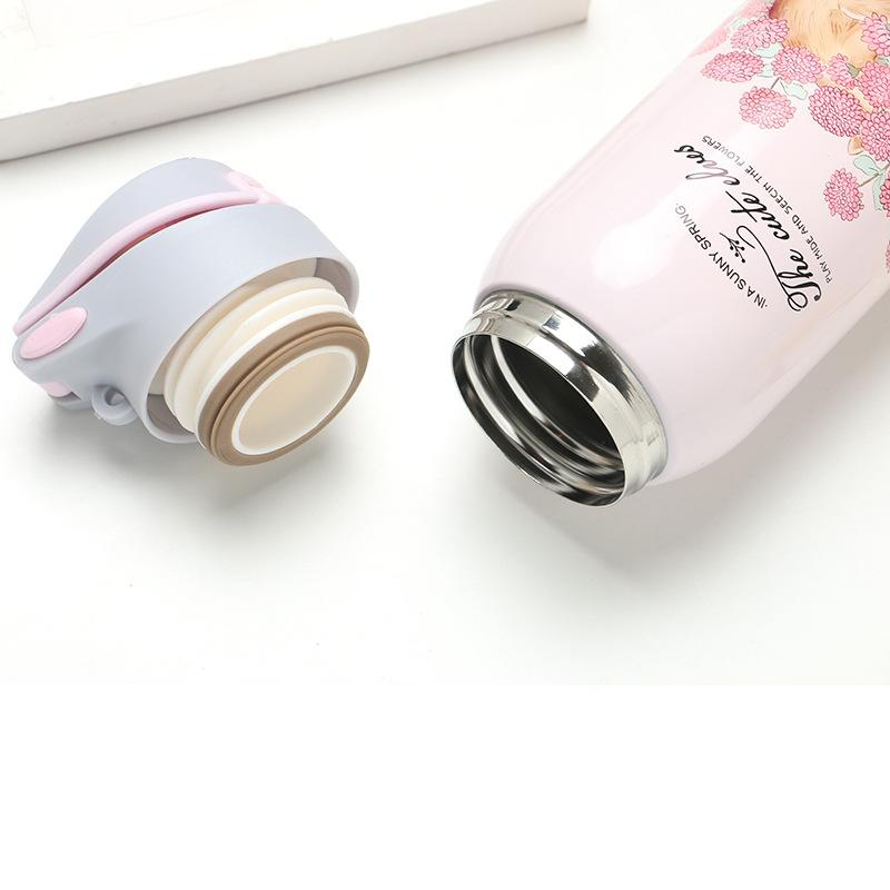 380/450ML Treo Tường Đôi Thể Thao Trà Cà Phê Giữ Nhiệt Nóng 304 Bình Giữ Nhiệt Chân Không Thép Không gỉ Cốc tập uống có ống hút cách nhiệt cup