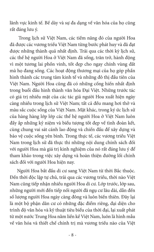 Sách - Chính Sách Của Các Vương Triều Việt Nam Đối Với Người Hoa