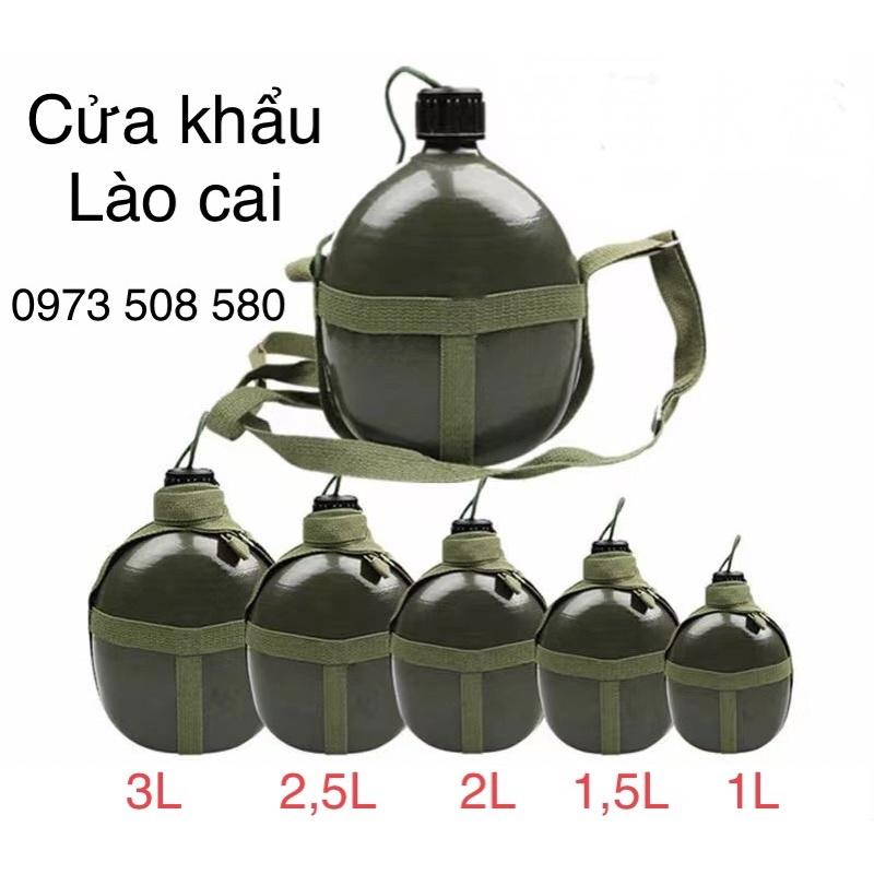 Bình tông bi đông nhôm xanh 2Lít cao cấp bình tông đựng nước