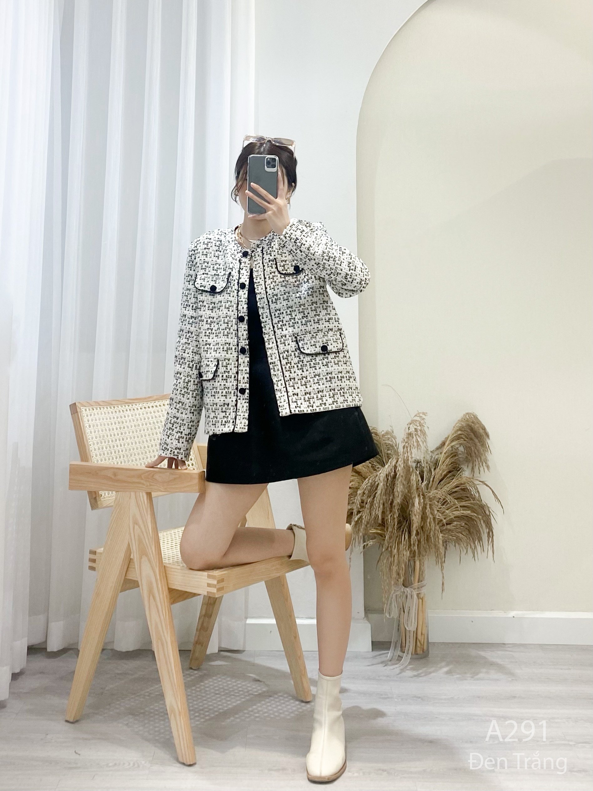 Áo Khoác Hàng Thiết Kế Cao Cấp Chất Dạ Tweed May 2 Lớp Cao Cấp- Thời Trang Thiết Kế Style By Mm A291