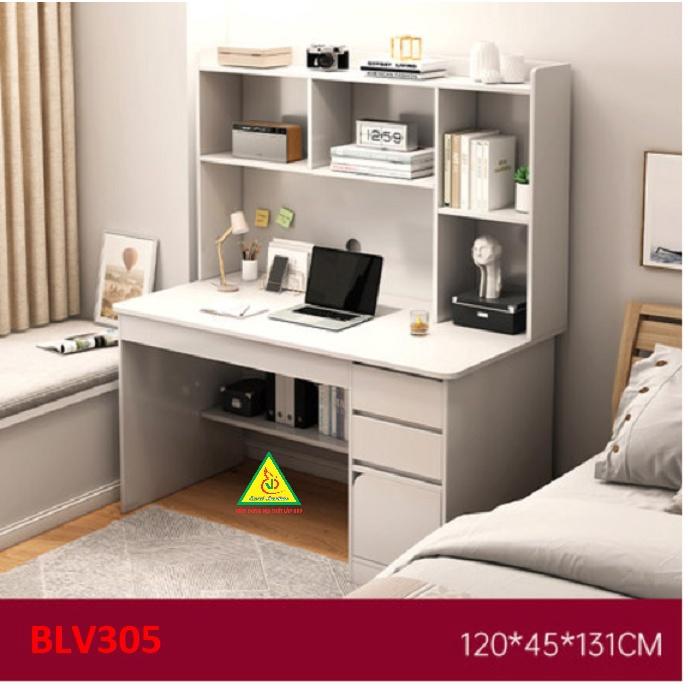 Bàn làm việc, bàn học liền kệ bằng gỗ MDF BLV305 - Nội thất lắp ráp Viendong Adv