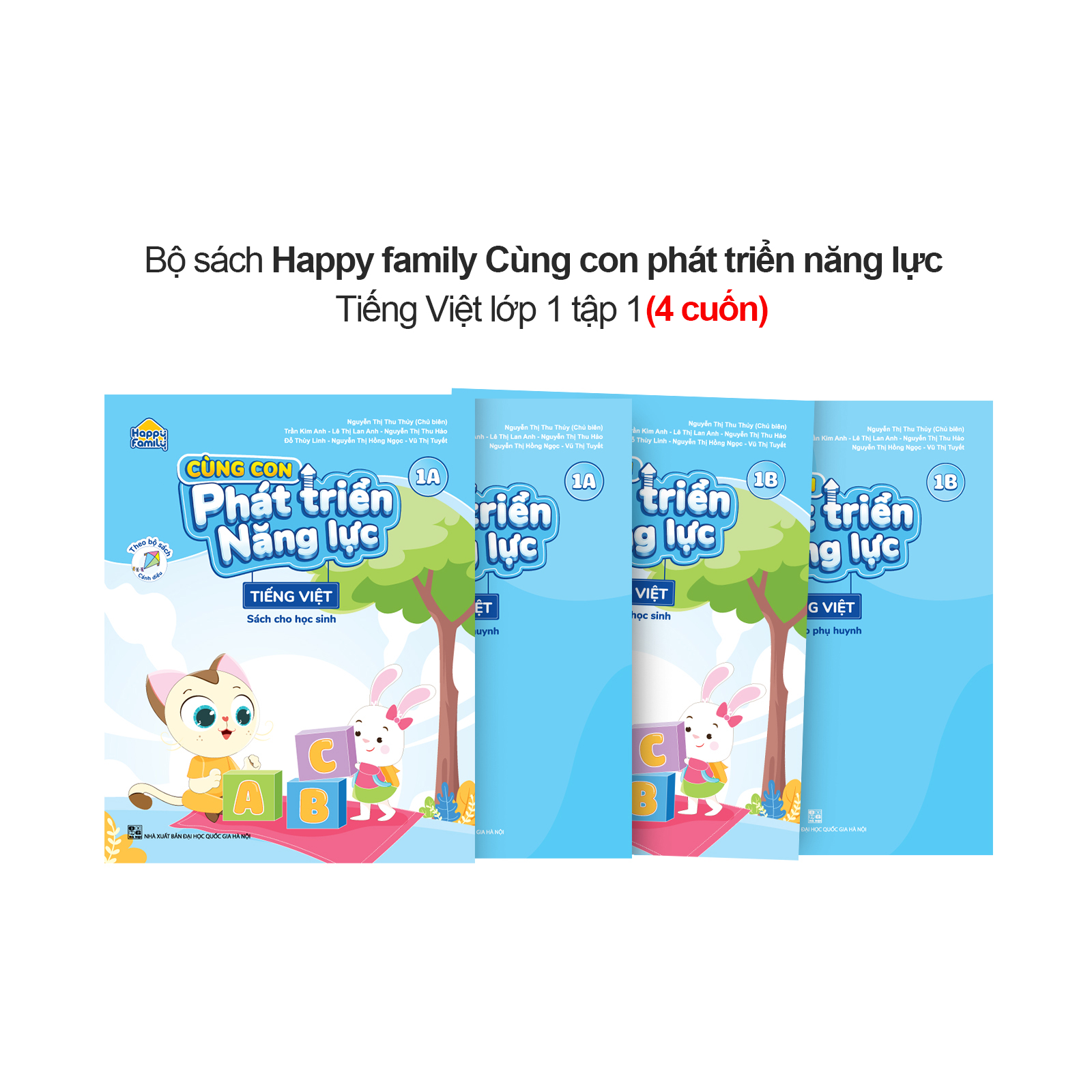 Combo 4 cuốn Happy family Cùng con phát triển năng lực Tiếng Việt lớp 1 (A-B)