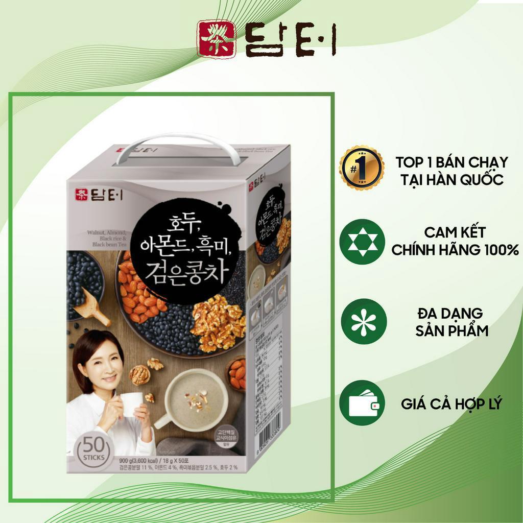 Ngũ Cốc Đậu Đen, Hạnh Nhân, Hạt Óc Chó Damtuh - Hộp 50 Gói