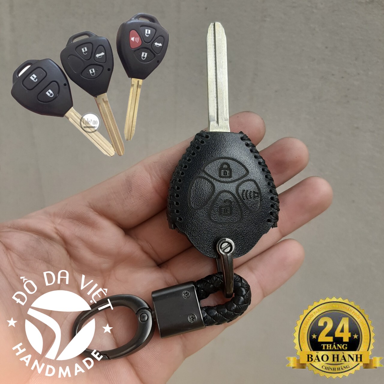 [GIÁ SỐC ] Bao da chìa khóa Toyota Vios, Yaris, Innova, Altis, Fortuner, Hilux, Camry da bò 100%, bảo hành 2 năm